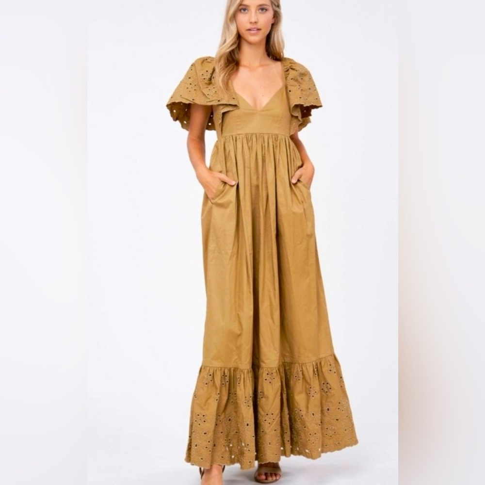 En Saison Flutter Sleeve Eyelet Maxi